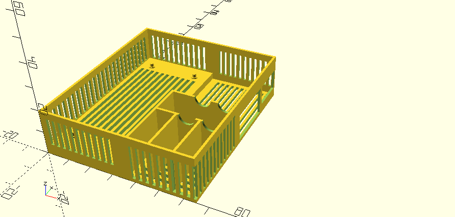 Rendered 3D model of the Raspberry Pi case
